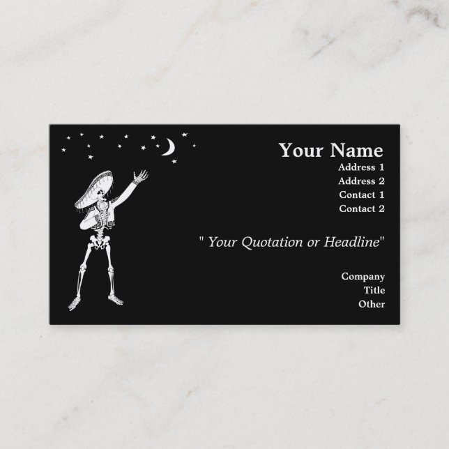 Serenading Skeleton Business Card (Front)