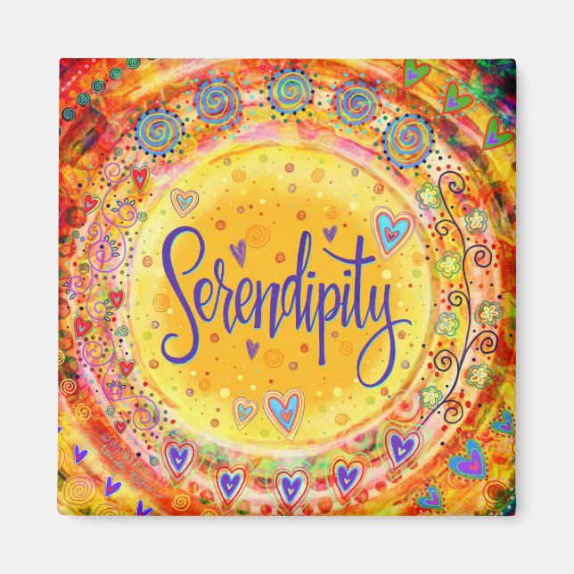 Serendipity Fun Trendy Inspirivity ONE WORD Magnet (Front)