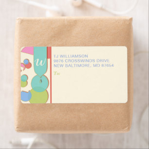 Serendipity Monogram Colourful Pattern Label