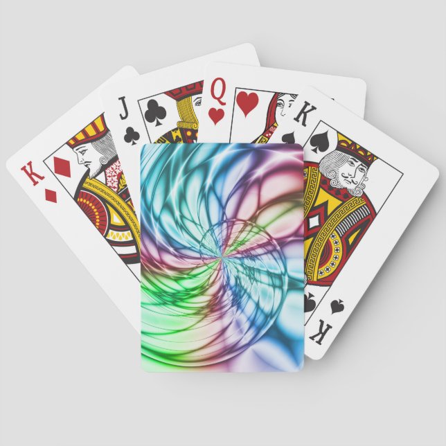 Serendipity | Multicolor Fractal Art Playing Cards (Back)