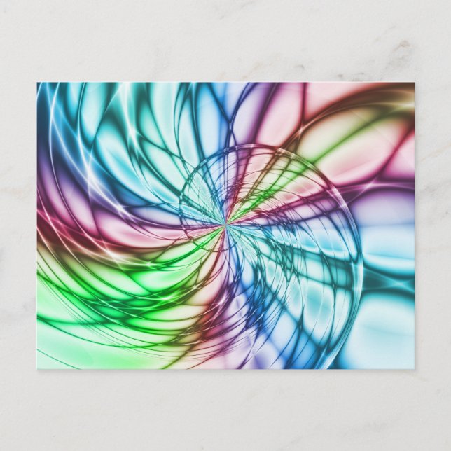 Serendipity | Multicolor Fractal Art Postcard (Front)