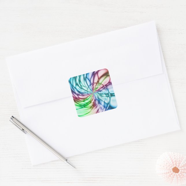 Serendipity | Multicolor Fractal Art Square Sticker (Envelope)