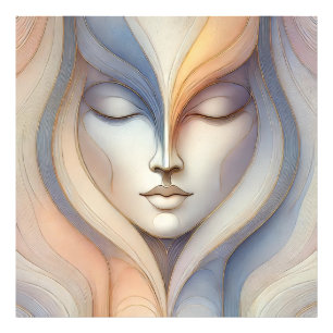 Serene Abstract Face Photo Print