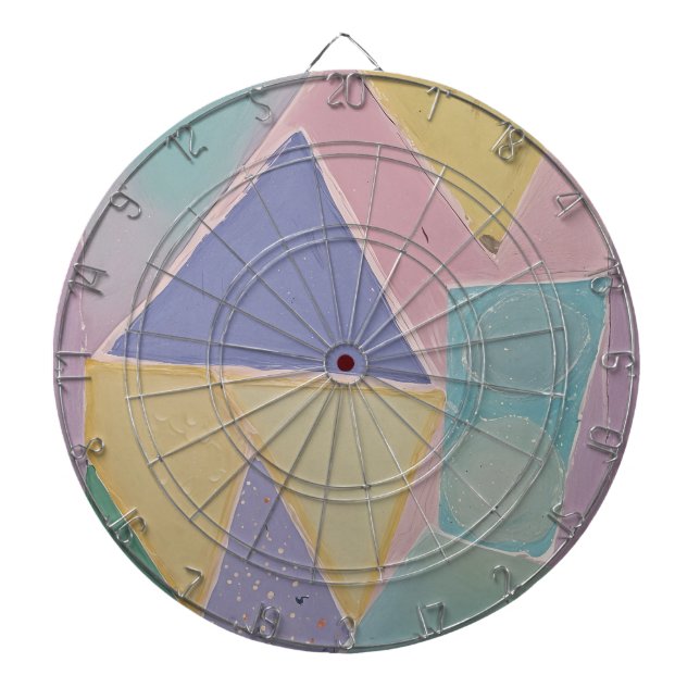 Serene Abstracts: A Pastel Dream Dartboard (Front)