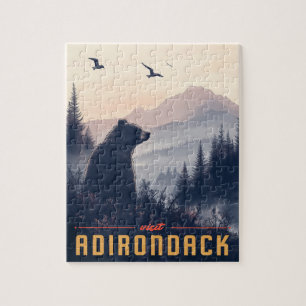Serene Adirondack Bear: A Vintage Jigsaw Puzzle