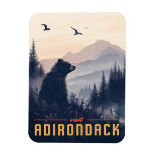 Serene Adirondack Bear: A Vintage Magnet