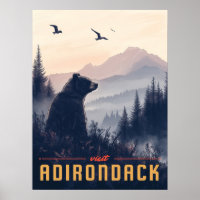 Serene Adirondack Bear: A Vintage