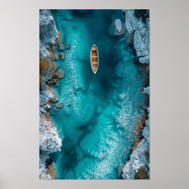 Serene Aerial View of Ice Lake Poster (Front)