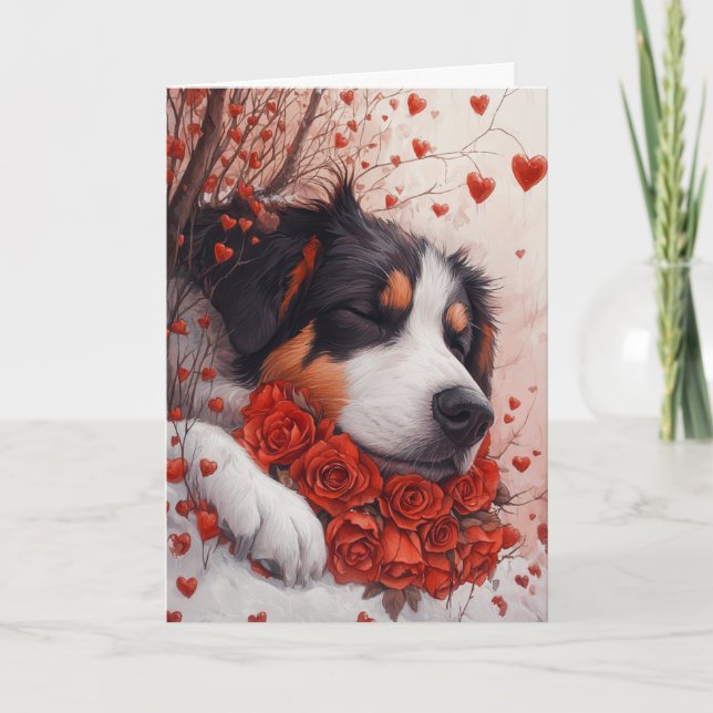 Serene Anatolian Shepherd Valentine's Day Card (Front)