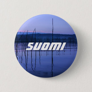 Serene and misty lake Suomi badge