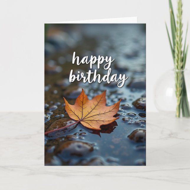 Serene Autumn Birthday Card (Front)
