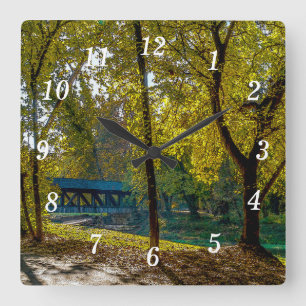 Serene Autumn Walk Painterly Wall Clock