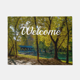 Serene Autumn Walk Painterly Welcome Doormat