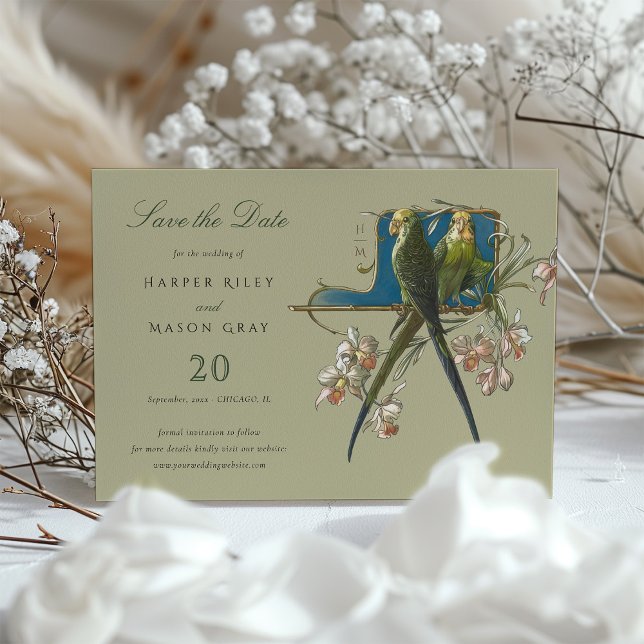 Serene Aviary 'Save the Date' Wedding Invitation (Creator Uploaded)