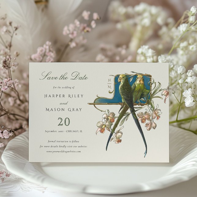 Serene Aviary 'Save the Date' Wedding Invitation (Creator Uploaded)