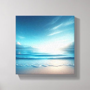 Serene Azure Ocean with Soft Morning Sun  Canvas Print