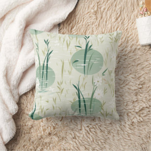 Serene Bamboo Blossom Asian (10) Cushion