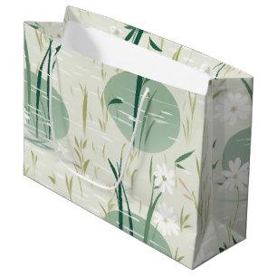 Serene Bamboo Blossom Asian  (10) Large Gift Bag