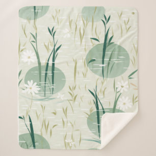 Serene Bamboo Blossom Asian (10) Sherpa Blanket