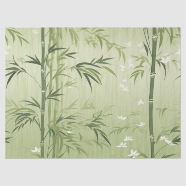 Serene Bamboo Blossom Asian  (1) Tissue Paper (Front)