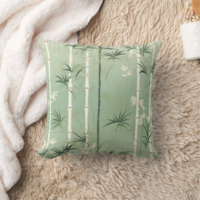 Serene Bamboo Blossom Asian  (2) Cushion (Blanket)