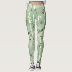 Serene Bamboo Blossom Asian  (2) Leggings