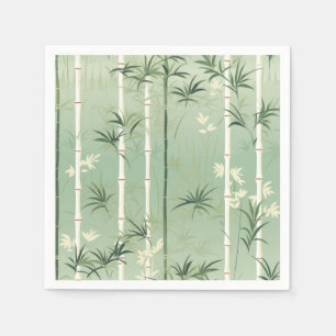 Serene Bamboo Blossom Asian  (2) Napkin