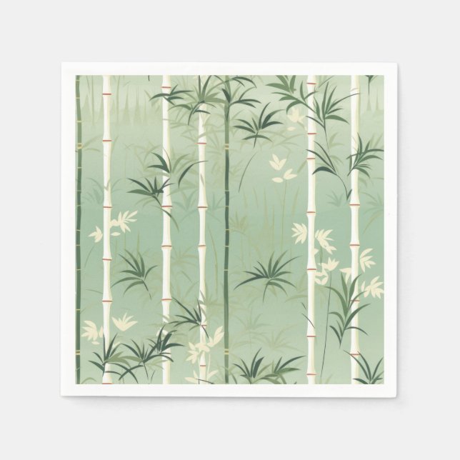 Serene Bamboo Blossom Asian  (2) Napkin (Front)