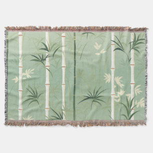 Serene Bamboo Blossom Asian (2) Throw Blanket