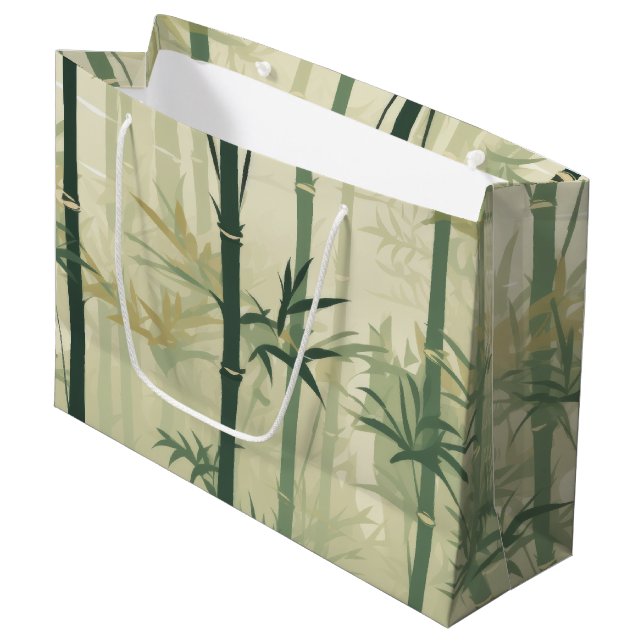 Serene Bamboo Blossom Asian  (3) Large Gift Bag (Front Angled)