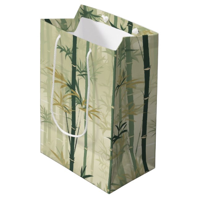 Serene Bamboo Blossom Asian  (3) Medium Gift Bag (Front Angled)