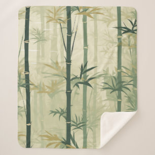Serene Bamboo Blossom Asian  (3) Sherpa Blanket