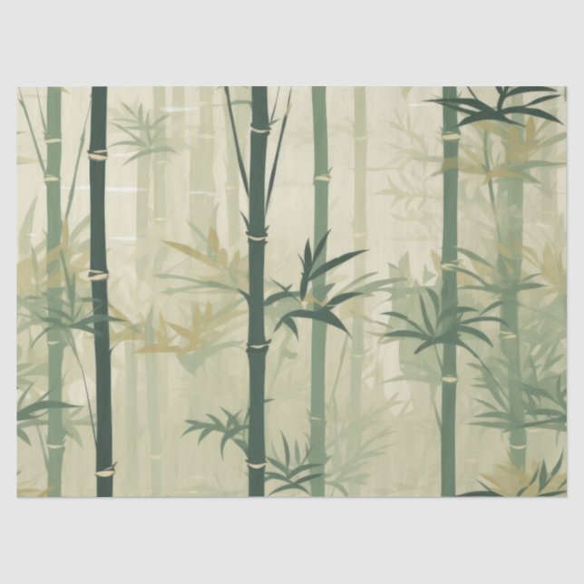 Serene Bamboo Blossom Asian  (3) Tissue Paper (Front)