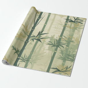Serene Bamboo Blossom Asian  (3) Wrapping Paper