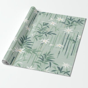 Serene Bamboo Blossom Asian  (4) Wrapping Paper