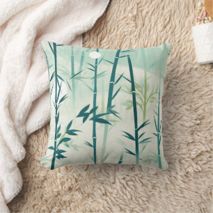 Serene Bamboo Blossom Asian (5) Cushion