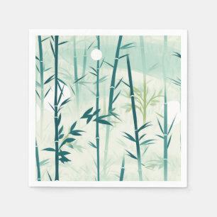 Serene Bamboo Blossom Asian  (5) Napkin
