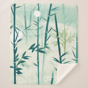 Serene Bamboo Blossom Asian (5) Sherpa Blanket