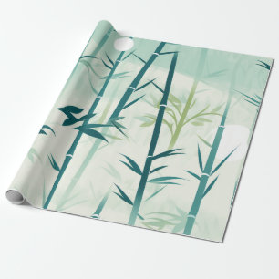 Serene Bamboo Blossom Asian  (5) Wrapping Paper