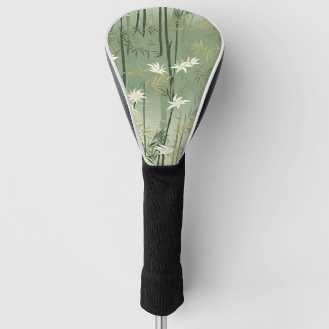 Serene Bamboo Blossom Asian  (6) Golf Head Cover (Front)