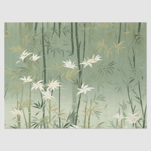 Serene Bamboo Blossom Asian  (6) Tissue Paper (Front)