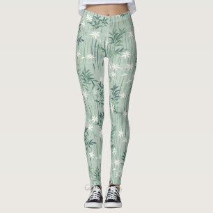 Serene Bamboo Blossom Asian  (7) Leggings