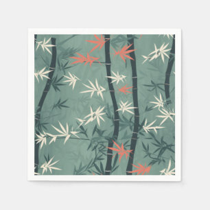 Serene Bamboo Blossom Asian  (7) Napkin