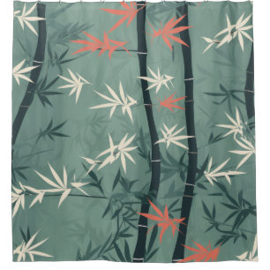 Serene Bamboo Blossom Asian  (7) Shower Curtain