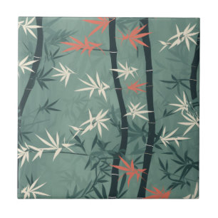 Serene Bamboo Blossom Asian (7) Tile