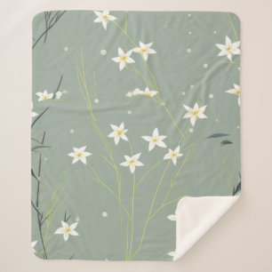 Serene Bamboo Blossom Asian (8) Sherpa Blanket