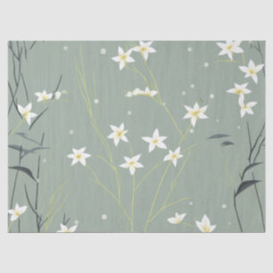 Serene Bamboo Blossom Asian (8) Tissue Paper