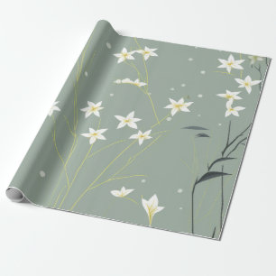 Serene Bamboo Blossom Asian  (8) Wrapping Paper