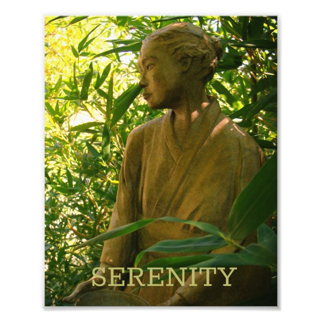 Serene Bamboo Garden Statue  Photo Print (Front)