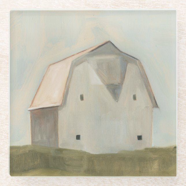 Serene Barn Glass Coaster (Front)